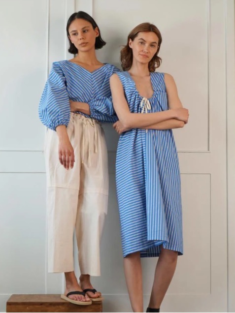 Reversible Uma Dress In Blue Stripe — image 5 of 7
